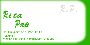 rita pap business card